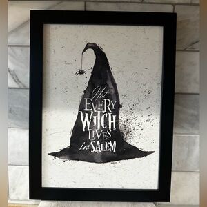 Framed Witch Hat Halloween Decor/Fall Art Print (Gently Used) Lightweight